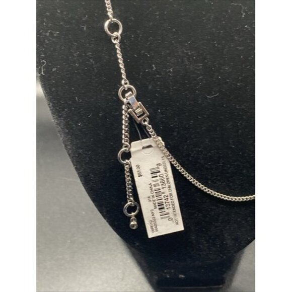 Signed Givenchy Necklace Rhinestone Pear Shape Crystal Silver Tone 15" + 3" NWT - Picture 7 of 9